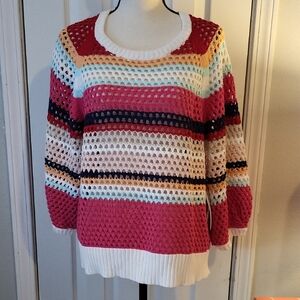 Tribal Striped Crochet Sweater.
